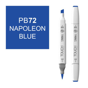 Маркер двухсторонний спиртовой TOUCH TWIN BRUSH PB72 Синий Наполеон