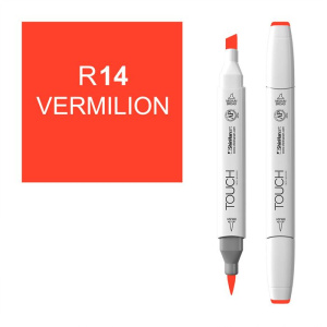 Маркер двухсторонний спиртовой TOUCH TWIN BRUSH R14 Киноварь