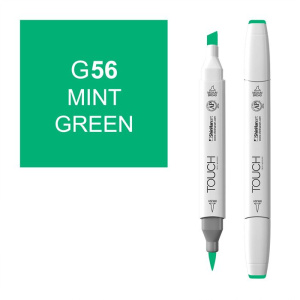 Маркер двухсторонний спиртовой TOUCH TWIN BRUSH G56 Зеленый мятный
