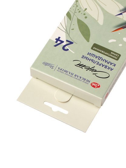 Набор акварельных карандашей "Сонет" "Цветочное вдохновение", 24 цветов, в картонной коробке - Карандаши цветные и акварельные профессиональные