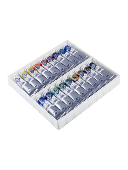 Набор темперных художественных красок "Мастер-Класс" картон, 18 цв. в тубах по 18мл - Темперные краски художественные в наборах