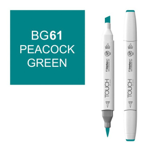 Маркер двухсторонний спиртовой TOUCH TWIN BRUSH BG61 Зеленый переливчатый