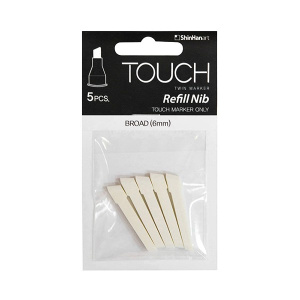 Набор перьев для маркеров ShinHan TOUCH "долото" 6мм 5 штук в блистере