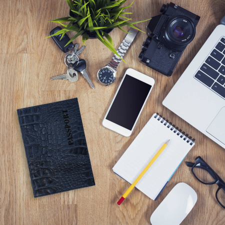 Обложка для паспорта натуральная кожа кайман, "PASSPORT", темно-синяя, BRAUBERG, 237196 - Обложки для паспорта