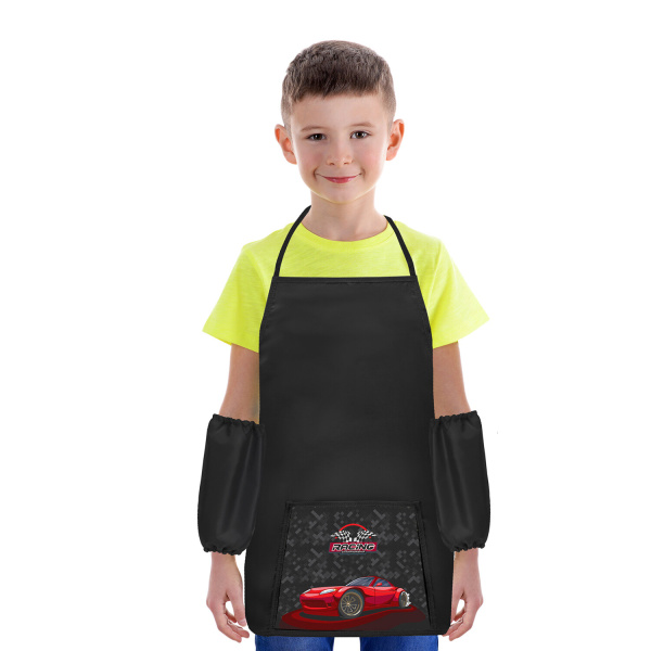 Фартук с нарукавниками для уроков труда ПИФАГОР, 1 карман, 44x55 см, "Rocket Car", 271642 - Аксессуары для рисования
