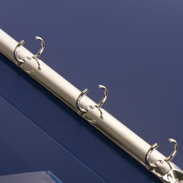 Папка на 4 кольцах, ширина 25 мм, BRAUBERG EXTRA, до 170 листов, СИНЯЯ, 0,7 мм, 270483 - Папки на кольцах