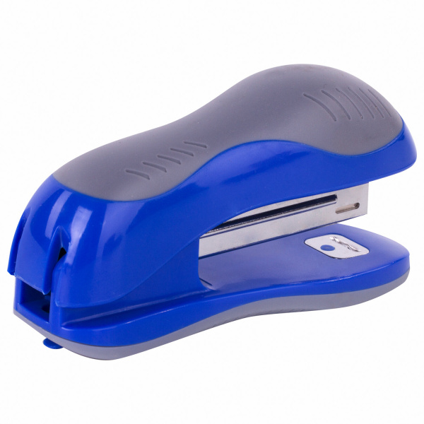 Степлер №10 BRAUBERG "JET", до 15 листов, эргономичный, сине-серый, 229687 - Степлеры настольные