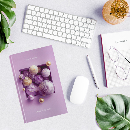 Блокнот А5 (134х206 мм), 80 л., твёрдый, клетка, STAFF, "Мрамор", 114415 - Блокноты в книжном переплете