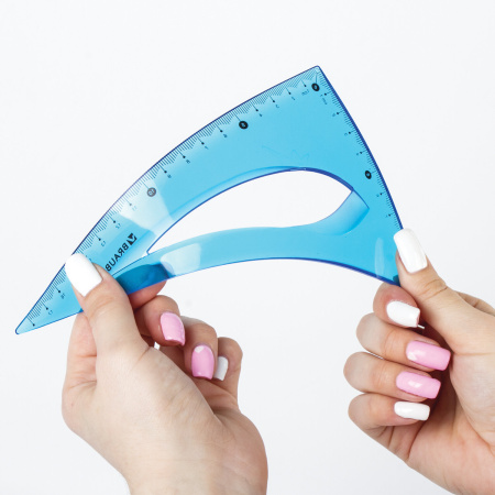 Треугольник 30х18 см гибкий BRAUBERG "FLEX", пластиковый, ассорти, европодвес, 210677 - Треугольники