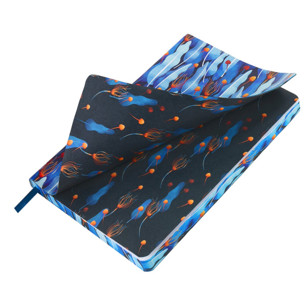 Ежедневник недатированный А5 (138х213 мм), BRAUBERG VISTA, под кожу, гибкий, 136 л., "Foliage", 112020 - Ежедневники с покрытием "под кожу и ткань"