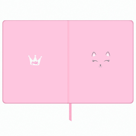 Дневник 1-11 класс 48 л., кожзам (твердая), печать, глиттер, ЮНЛАНДИЯ, "КОШЕЧКА", 105940 - Дневники универсальные