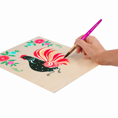 Кисти ЮНЛАНДИЯ, набор 2 шт. (ПОНИ: круглая № 10; ЩЕТИНА: плоская № 12), блистер с европодвесом, 200883 - Кисти для рисования