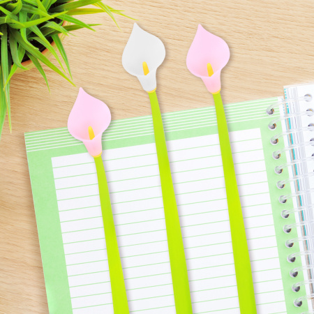 Ручка фигурная шариковая ЮНЛАНДИЯ "Цветок", силиконовый корпус, ассорти, СИНЯЯ, пишущий узел 0,7 мм, 143797 - Ручки фигурные