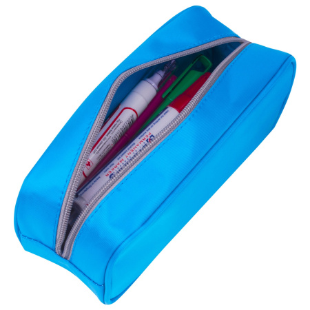 Пенал-косметичка BRAUBERG, мягкий, "KING SIZE BLUE", 20х8х9 см, 229018 - Пеналы мягкие