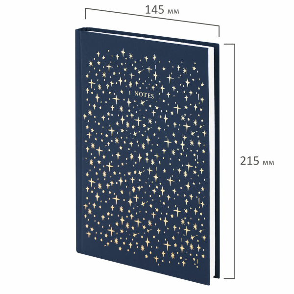 Ежедневник недатированный А5 (145х215 мм), ламинированная обложка с фольгой, 128 л., STAFF, "Stars", 113522 - Ежедневники с твердой обложкой