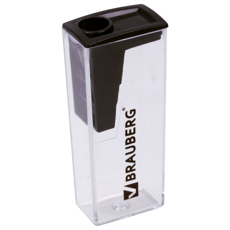 Точилка BRAUBERG "Assistant", с контейнером, пластиковая, корпус ассорти, 228451 - Точилки ручные