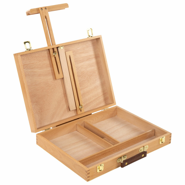 Этюдник-мольберт из бука настольный с ящиком, 38х28х55 см, холст до 45 см, BRAUBERG ART, 192250 - Этюдники