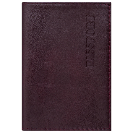 Обложка для паспорта натуральная кожа "Virginia", "PASSPORT", бордовая, BRAUBERG, 237187 - Обложки для паспорта