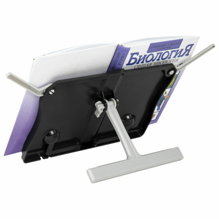 Подставка для книг и учебников BRAUBERG Black, регулируемый угол наклона, прочный ABS-пластик, 238062 - Подставки для книг