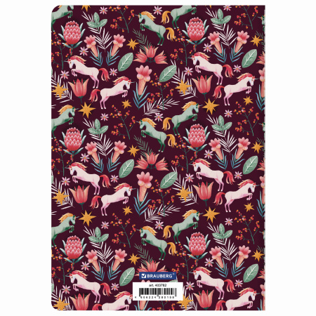 Тетрадь 40 л. в клетку обложка SoftTouch, бежевая бумага 70 г/м2, сшивка, А5 (147х210 мм), ЕДИНОРОГИ, BRAUBERG, 403782 - Тетради 40-48 листов