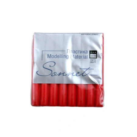 Полимерная глина (пластика) "Сонет", цвет красный, брус 56 г