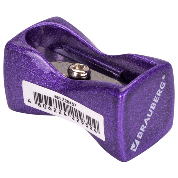 Точилка BRAUBERG "ZigZag", металлическая, корпус ассорти, 1 шт, 228457 - Точилки ручные