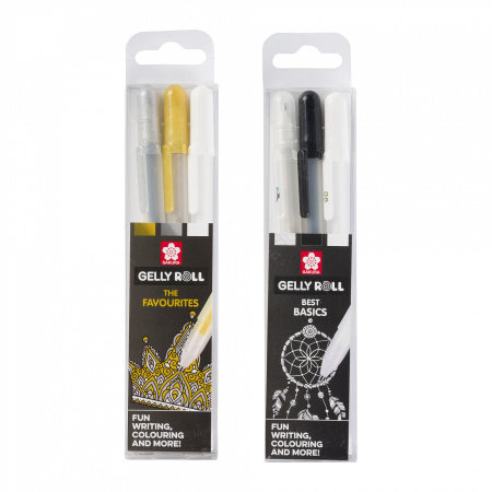 Набор гелевых ручек "Basic" (белая, черная, прозрачная) GELLY ROLL Sakura, 3 цвета
