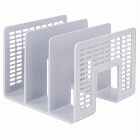 Лоток-сортер для бумаг BRAUBERG "Radikal", 3 отделения, 207х212х165 мм, сетчатый, серый, 235365 - Лотки и подставки секционные