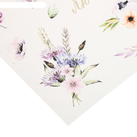 Плотные бумажные наклейки с фольгированием "Цветочная галерея", размер упаковки 14*24 см, плотность 250 г/м - Декор из бумаги, рамки, наклейки, фишки