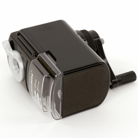 Точилка механическая BRAUBERG "STYLE", для ч/гр и цветных карандашей (в том числе утолщенных), крепление к столу, корпус черный, 228482 - Точилки механические