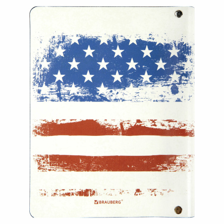 Тетрадь на кольцах А5 (180х220 мм), 80 листов, под кожу, клетка, BRAUBERG VISTA, USA, 112122 - Тетради на кольцах и сменные блоки к ним