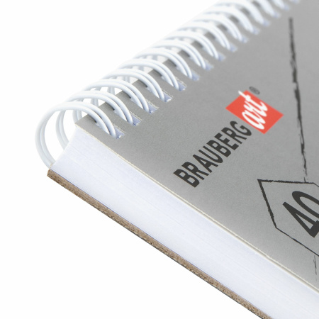 Скетчбук, белая бумага 160 г/м2, 140х201 мм, 40 л., гребень, жесткая подложка, BRAUBERG ART, ассорти, 115071 - Альбомы, скетчбуки и бумага для графики и эскизов