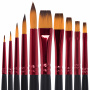 Кисти BRAUBERG PREMIUM, набор 10 шт. (синтетика, круглые № 1, 2, 3, 5, 8, плоские № 2, 4, 6, 8, 10), 201027 - Кисти для рисования
