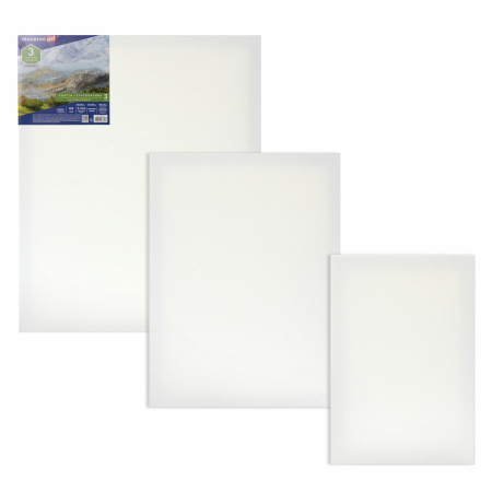 Холсты на подрамнике BRAUBERG ART CLASSIC, НАБОР 3шт, 380 г/м, 100%хлопок, среднее зерно, 191655 - Холсты