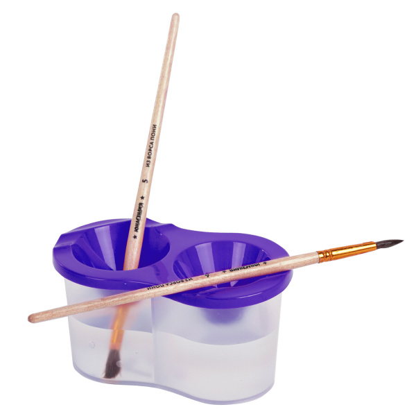 Стакан-непроливайка ПИФАГОР "ЭНИКИ-БЕНИКИ", двойной, ассорти, 192125 - Аксессуары для рисования