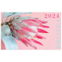 Календарь квартальный на 2024 г., 3 блока, 3 гребня, с бегунком, мелованная бумага, BRAUBERG, "Protea", 115290 - Календари настенные