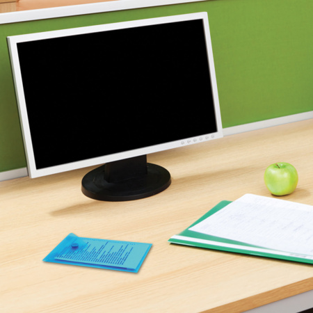 Папка-конверт с кнопкой МАЛОГО ФОРМАТА (105х148 мм), А6, синяя, 0,18 мм, BRAUBERG, 227317 - Папки-конверты с кнопкой