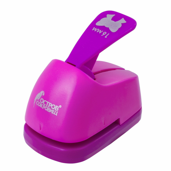 Дырокол фигурный "Бантик", диаметр вырезной фигуры 16 мм, ОСТРОВ СОКРОВИЩ, 227150 - Дыроколы фигурные для творчества