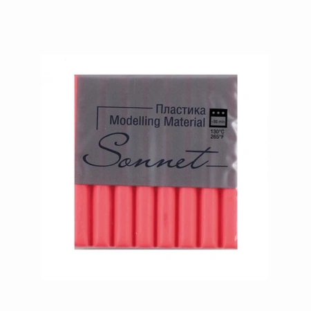Полимерная глина (пластика) "Сонет" цвет флуоресцентный красный брус 56 г
