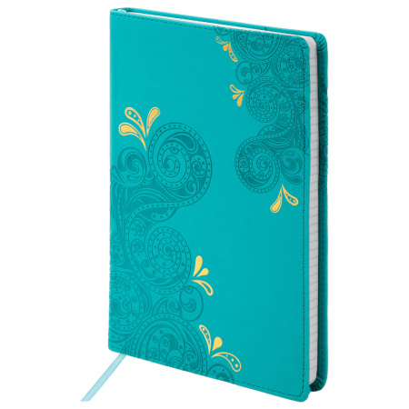 Блокнот А5 (148х218 мм), BRAUBERG "Orient", 128 л., кожзаменитель с тиснением, клетка, ассорти, 125236 - Бизнес-блокноты и бизнес-тетради