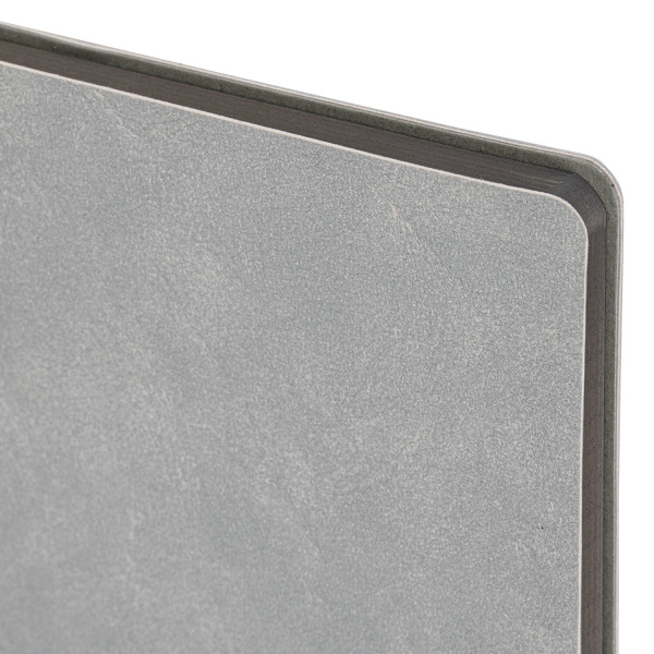 Тетрадь А5 (175х215 мм), BRAUBERG "NEBRASKA", 96 л., под кожу, клетка, серый, 113415 - Бизнес-блокноты и бизнес-тетради