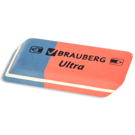 Ластики BRAUBERG "Ultra Mix" 9 шт., размер ластика 41х14х8 мм/29х18х8 мм, натуральный каучук, 229604 - Ластики классические