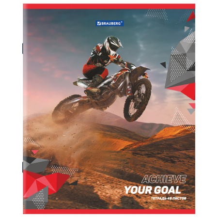 Тетрадь А5 48 л. BRAUBERG скоба, клетка, обложка картон, "Sport Club" (микс в спайке), 404363 - Тетради 40-48 листов