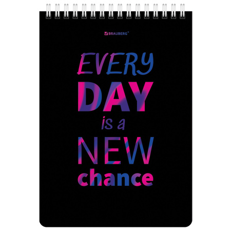 Блокнот А5 (146х206 мм), 80 л., гребень, картон, клетка, BRAUBERG, "Motivation", 114377 - Блокноты