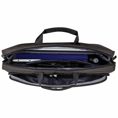 Сумка-портфель BRAUBERG "Pragmatic" с отделением для ноутбука 15-16", серо-черная, 30х42х8 см, 270827 - Сумки деловые с отделением для ноутбука и планшета