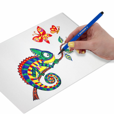 Фломастеры ЮНЛАНДИЯ "ДОМИКИ", 12 цветов, трехгранные, вентилируемый колпачок, картон, 152182 - Фломастеры классические