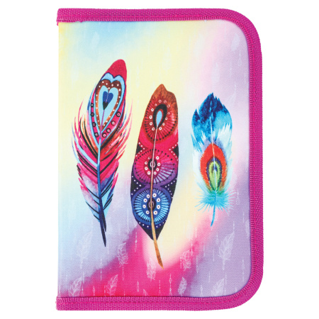 Пенал BRAUBERG, 1 отделение, полиэстер, 21х14 см, "Plumage", 270304 - Пеналы каркасные