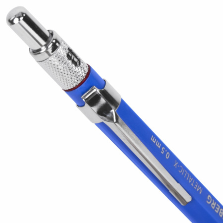 Карандаш механический 0,5 мм + грифели HB 24 штуки на блистере, BRAUBERG "METALLIC-X 05", металлические детали, 181965 - Карандаши механические