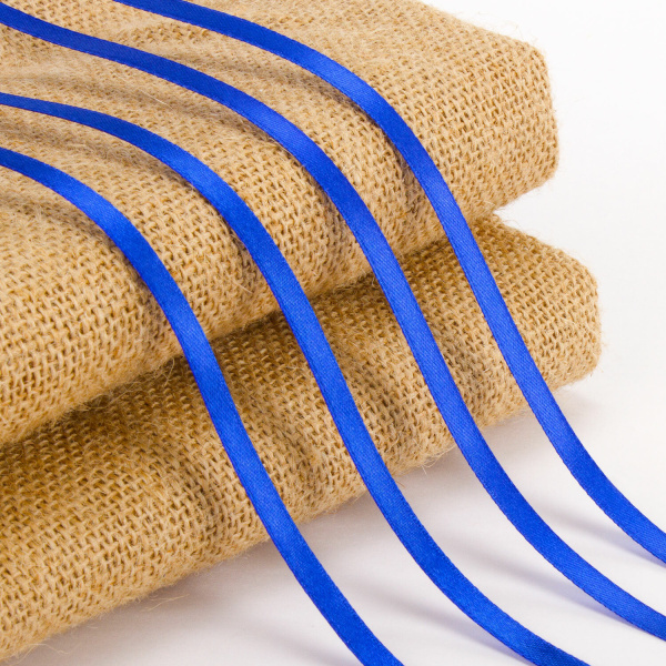 Лента обвязочная атласная СИНЯЯ, КОМПЛЕКТ 4 шт., ширина 6 мм, длина 25 м, BRAUBERG, 606954 - Ленты для декора, рукоделия и упаковки подарков