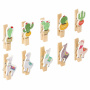Прищепки декоративные "Ламы и кактусы", 10 штук, 3,5 см, ассорти, со шпагатом, ОСТРОВ СОКРОВИЩ, 662670 - Прищепки для творчества